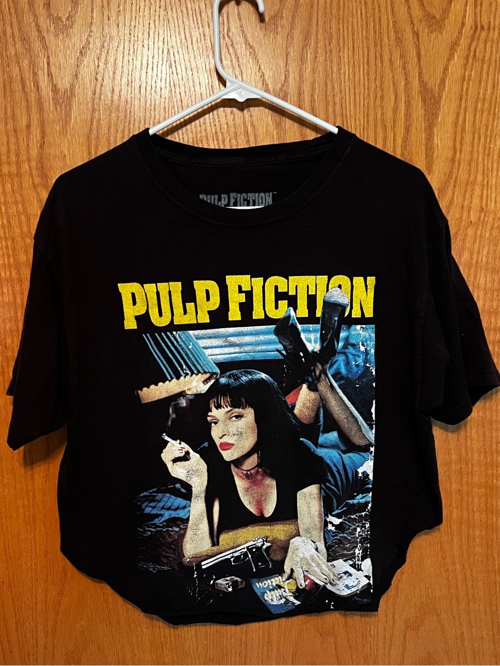Pulp Fiction Black Graphic Tee - Classic Movie Poster Top